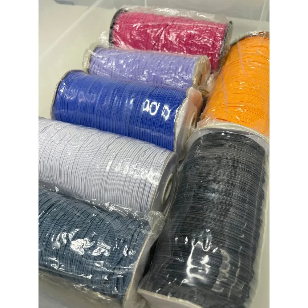 LOT 7 — Rolls Multicolor Elastic Cord Trim String — Sewing Crafts Masks — 4.6lbs